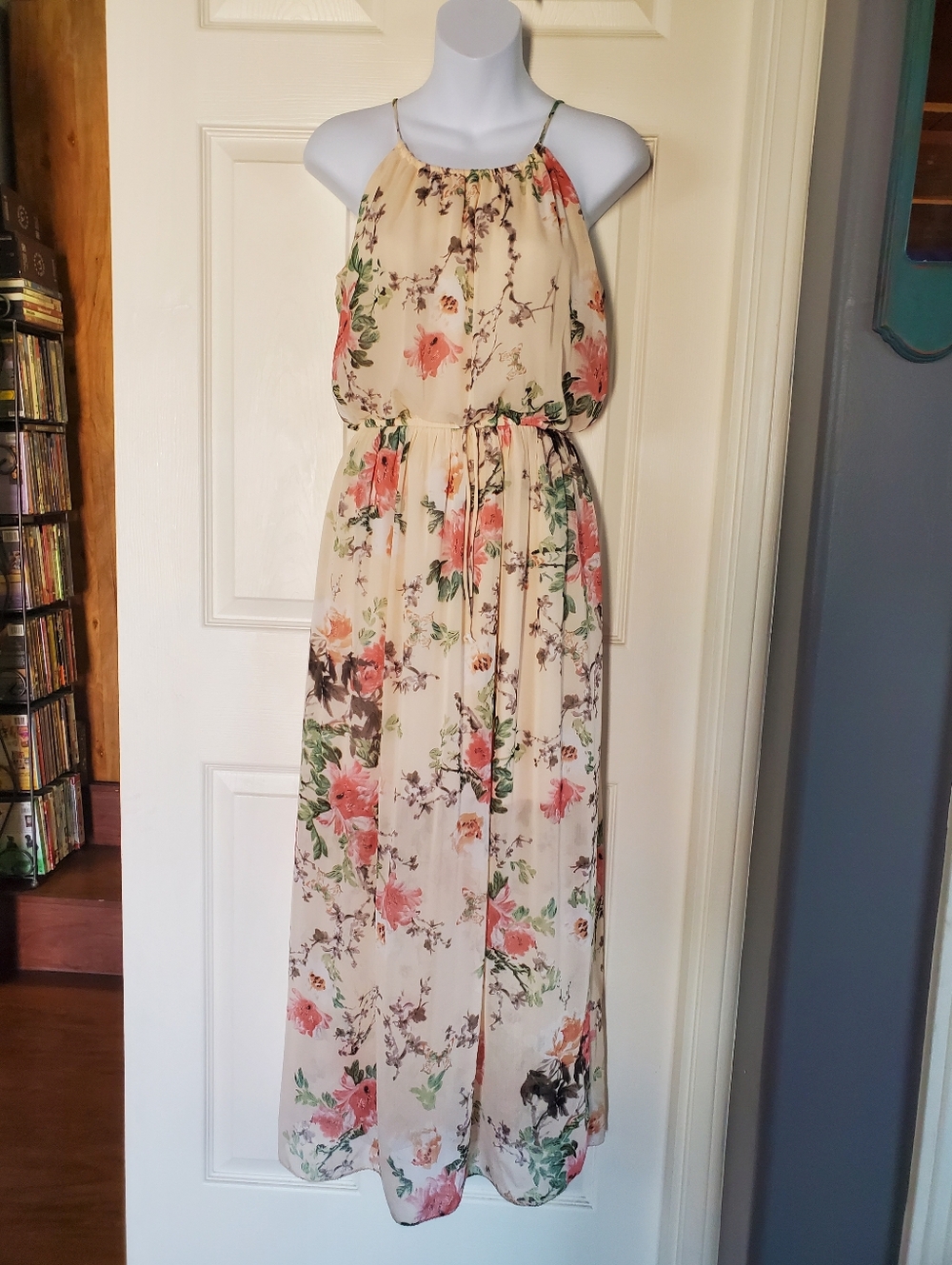 Sweet Storm Floral Romantic Beachy Maxi Dress Summer Formal Sleeveless Medium